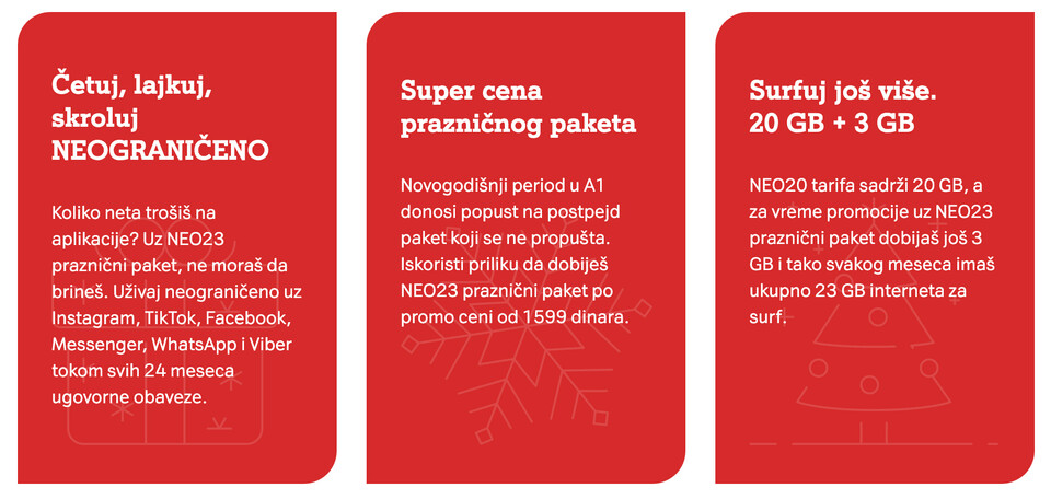 A1 NEO23 praznični paket