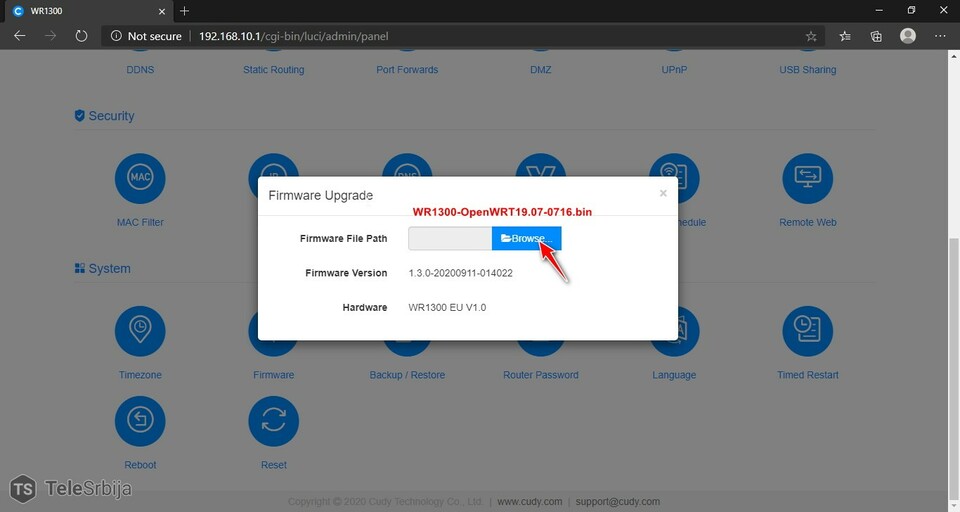 Firmware Upgrade Cudy WR1300