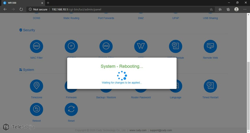 Rebooting Cudy WR1300