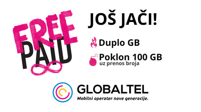 Globaltel: Još jači Freepaid - Duplo više GB!