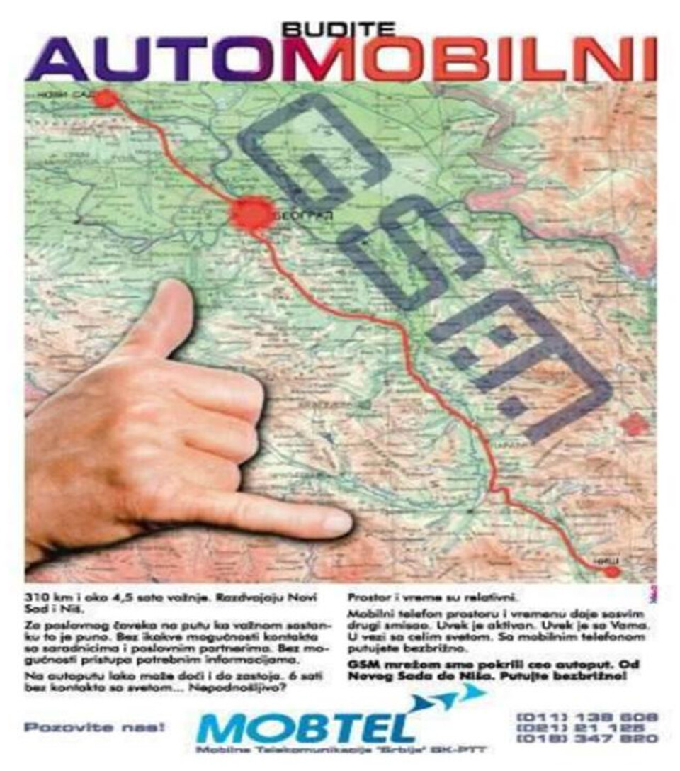 Mobtel-ova reklama za porkivenost autoputeva