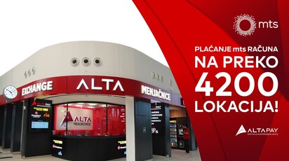 Plaćajte mts račune jednostavno na preko 4.200 Alta Pay lokacija širom Srbije!