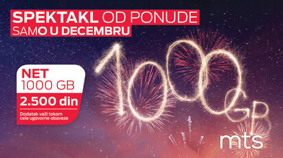 MTS SPEKTAKL OD PONUDE: 1000 GB za 2500 dinara tokom cele UO!