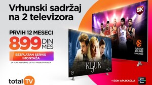 Total TV promocija: Vrhunski sadržaj na dva televizora za samo 899 din!
