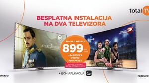 Nova Total TV akcija: Gledajte na dva televizora, besplatna instalacija, 12 meseci po 899 din!
