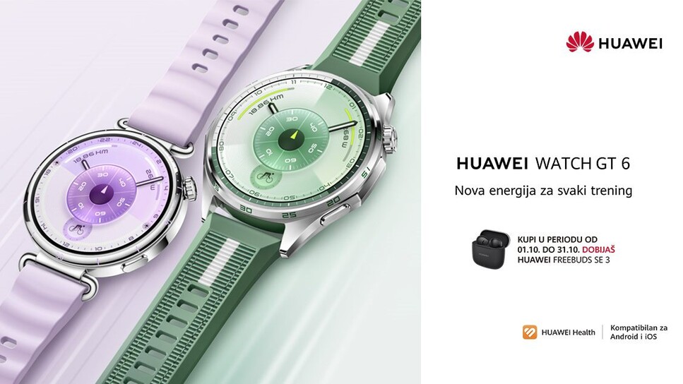 Huawei Watch GT 6 serija – posebna mts promocija uz poklon FreeBuds SE 3 slušalice