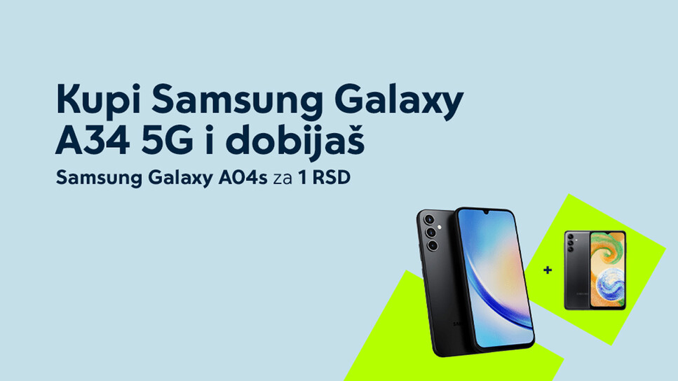 U Yettel-u uz Samsung Galaxy A34 5G na poklon Galaxy A04s telefon!