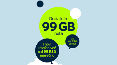 EKSKLUZIVNO: Uz sve Yettel Total pakete dobijaš dodatnih 99 GB Interneta prvih 12 meseci!